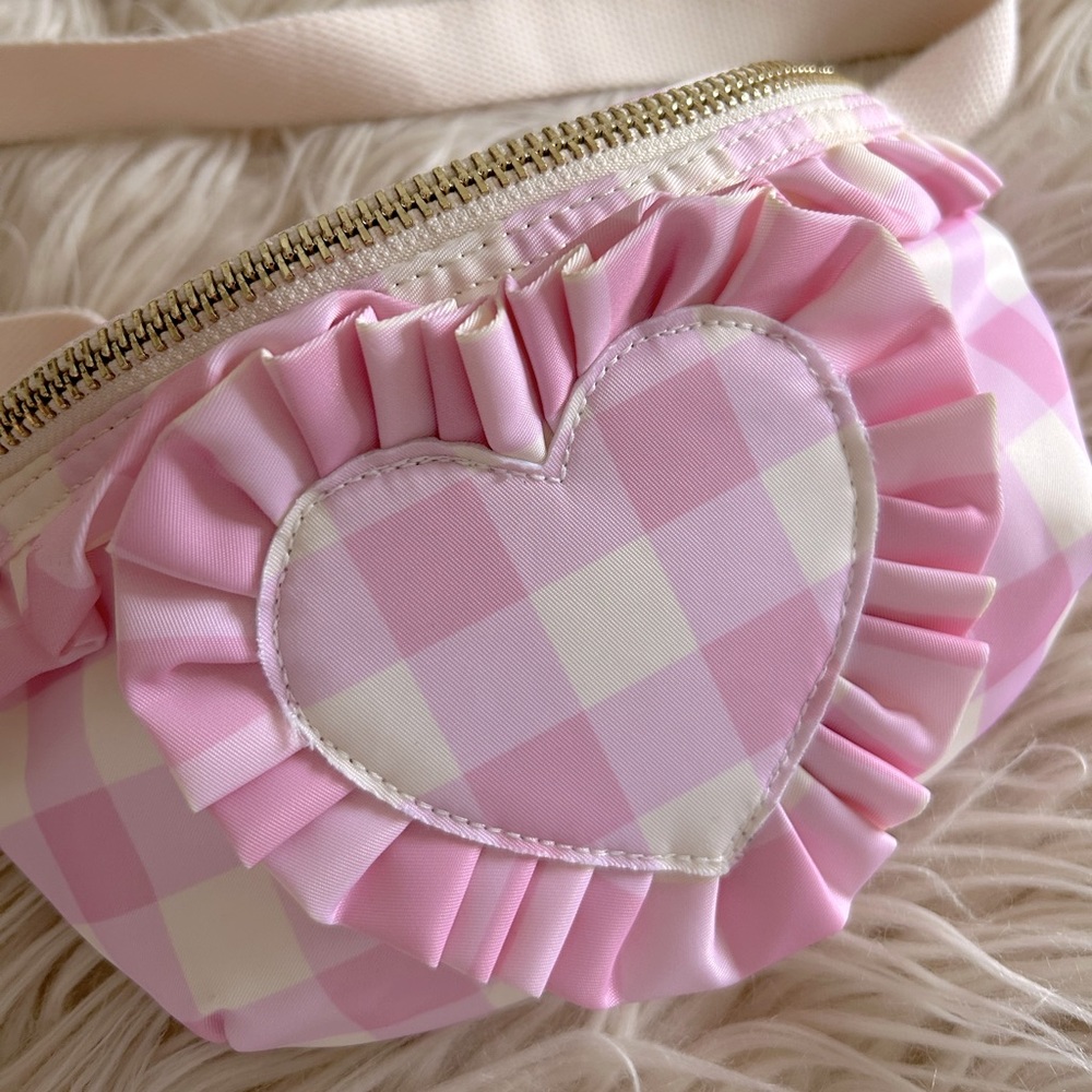 Stoney Clover Lane Ruffle Fanny Pack in Watermelon with Ruffle Heart Patch